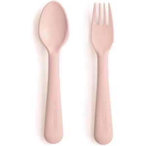 image:imagemushie Dinnerware Cups For Kids  Made in Denmark Set of 2 Dusty RoseBlush ForkSpoon