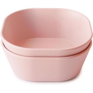 image:imagemushie Dinnerware Cups For Kids  Made in Denmark Set of 2 Dusty RoseBlush Square Bowl