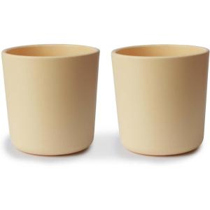 image:imagemushie Dinnerware Cups For Kids  Made in Denmark Set of 2 Dusty RoseDaffodil Cups