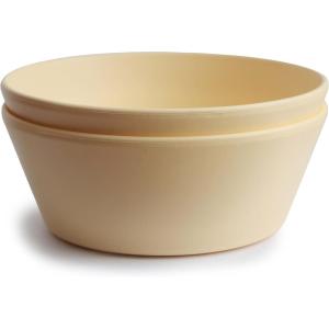image:imagemushie Dinnerware Cups For Kids  Made in Denmark Set of 2 Dusty RoseDaffodil Round Bowl