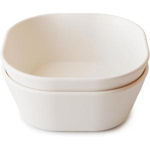 image:imagemushie Dinnerware Cups For Kids  Made in Denmark Set of 2 Dusty RoseIvory Square Bowl