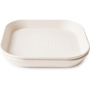 image:imagemushie Dinnerware Cups For Kids  Made in Denmark Set of 2 Dusty RoseIvory Square Plate
