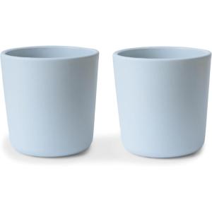 image:imagemushie Dinnerware Cups For Kids  Made in Denmark Set of 2 Dusty RosePowder Blue Cups