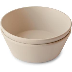 image:imagemushie Dinnerware Cups For Kids  Made in Denmark Set of 2 Dusty RoseRound Bowl Vanilla