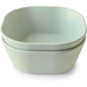 image:imagemushie Dinnerware Cups For Kids  Made in Denmark Set of 2 Dusty RoseSage Square Bowl
