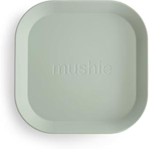 image:imagemushie Dinnerware Cups For Kids  Made in Denmark Set of 2 Dusty RoseSage Square Plate