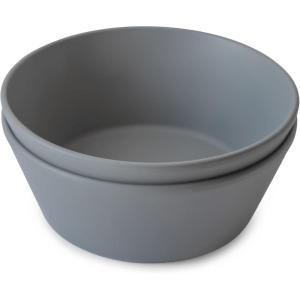 image:imagemushie Dinnerware Cups For Kids  Made in Denmark Set of 2 Dusty RoseSmoke Round Bowl