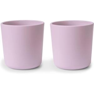 image:imagemushie Dinnerware Cups For Kids  Made in Denmark Set of 2 Dusty RoseSoft Lilac Cups