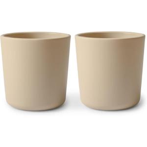 image:imagemushie Dinnerware Cups For Kids  Made in Denmark Set of 2 Dusty RoseVanilla Cups