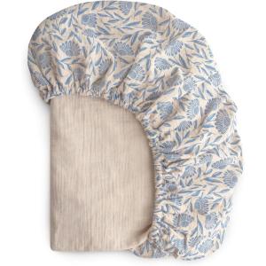 image:imagemushie Extra Soft Muslin Fitted Crib Sheet  192 Thread Count  28x 52 SpaceBlue Flowers