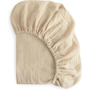 image:imagemushie Extra Soft Muslin Fitted Crib Sheet  192 Thread Count  28x 52 SpaceFog