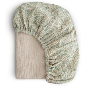 image:imagemushie Extra Soft Muslin Fitted Crib Sheet  192 Thread Count  28x 52 SpaceGreen Paisley