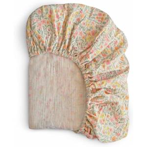 image:imagemushie Extra Soft Muslin Fitted Crib Sheet  192 Thread Count  28x 52 SpacePastel Blooms