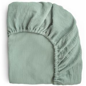 image:imagemushie Extra Soft Muslin Fitted Crib Sheet  192 Thread Count  28x 52 SpaceRoman Green