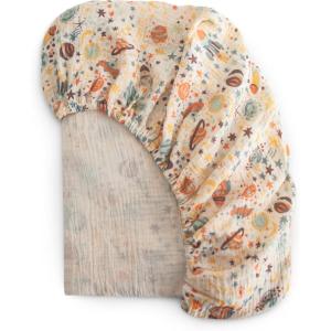 image:imagemushie Extra Soft Muslin Fitted Crib Sheet  192 Thread Count  28x 52 SpaceSpace