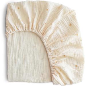 image:imagemushie Extra Soft Muslin Fitted Crib Sheet  192 Thread Count  28x 52 SpaceSun