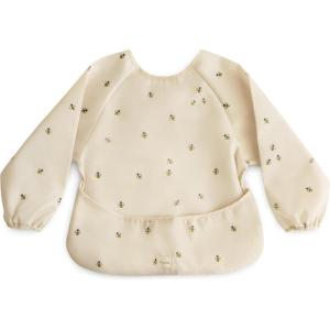 image:imagemushie Long Sleeve Baby Bib  Water Resistant Adjustable Fit for Ages 624 MonthsBees