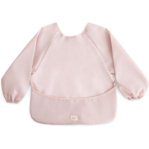 image:imagemushie Long Sleeve Baby Bib  Water Resistant Adjustable Fit for Ages 624 MonthsBlush